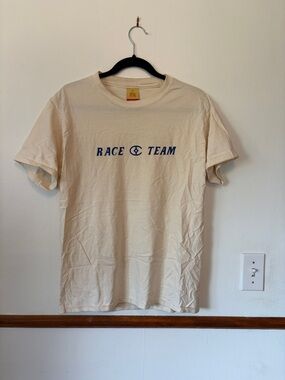 Race Team Graphic Tee in Cream - Classic Short Sleeve
